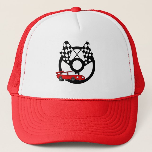 Red Race Car Tshirts and Gifts Trucker Hat (Front)