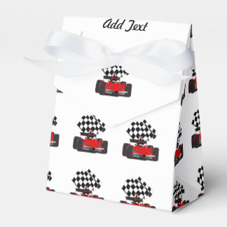 Red Race Car with Chequered Flag Favour Box