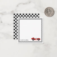 Red race card boys kids personalised