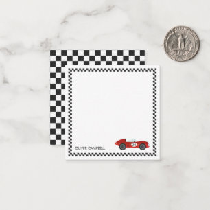 Red race card boys kids personalised