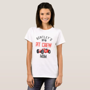 Red Race Pit Crew Mum Birthday Shirt