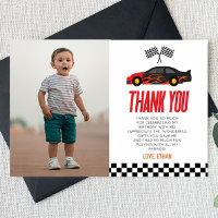 Red Racecar Race Car Custom Photo Birthday Party