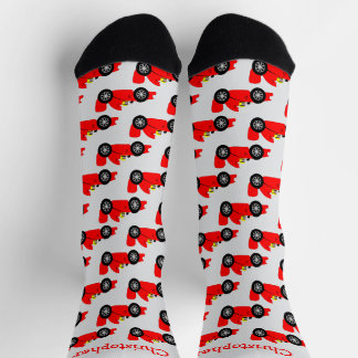 Red Racing Car Design Personalised Socks