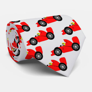 Red Racing Car Design Tie