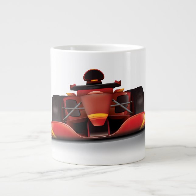 Red Racing Car Large Coffee Mug (Front)