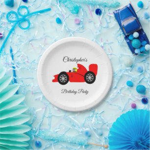 Red Racing Car Paper Plate