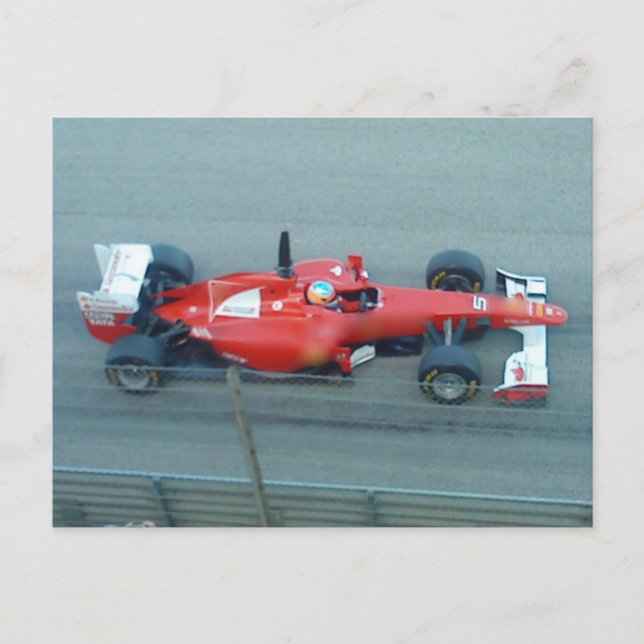 Red Racing Car Postcard (Front)