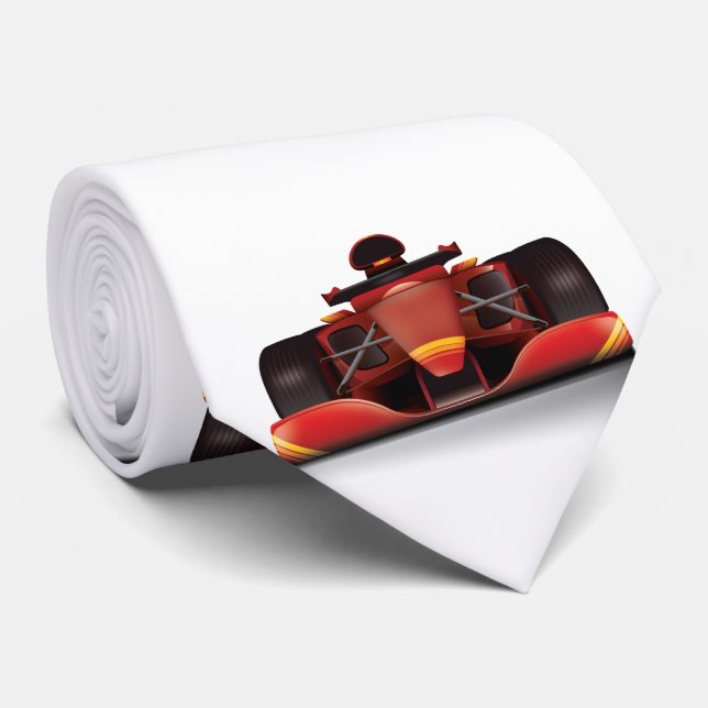 Red Racing Car Tie (Rolled)