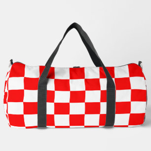 Red Racing Chequered Flag Display Customisable Duffle Bag