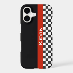 Red Racing Stripe Design iPhone X Case