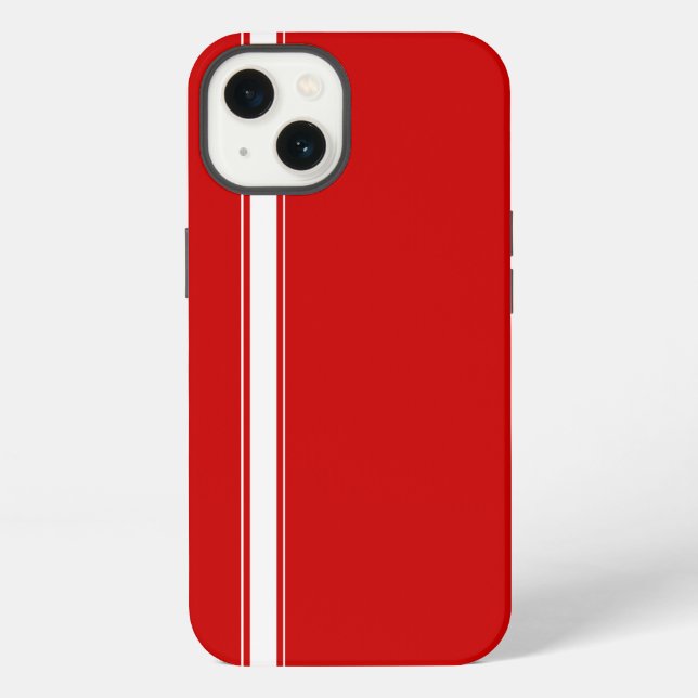 Red Racing Stripe iPhone Case (Back)