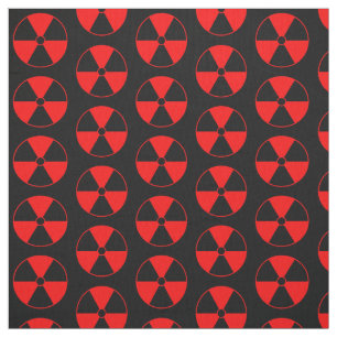 Red Radiation Symbol Fabric