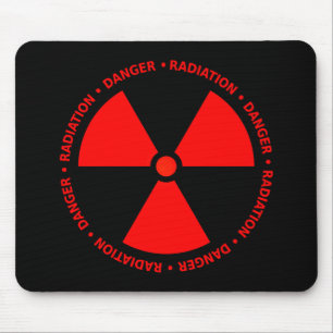 Red Radiation Symbol Mousepad