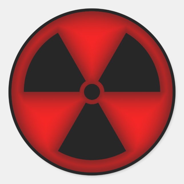 Red Radiation Symbol Sticker (Front)