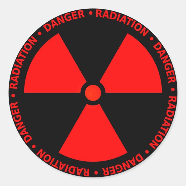 Red Radiation Symbol Sticker (Front)