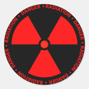 Red Radiation Symbol Sticker