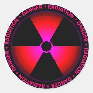 Red Radiation Symbol Sticker