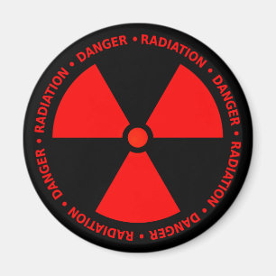 Red Radiation Warning Magnet