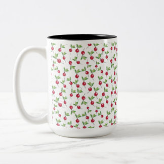 Red radishes pattern Two-Tone coffee mug
