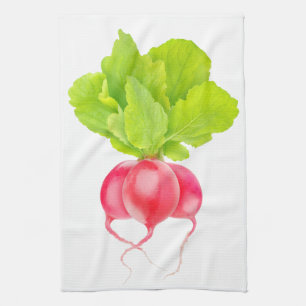 Red radishes tea towel