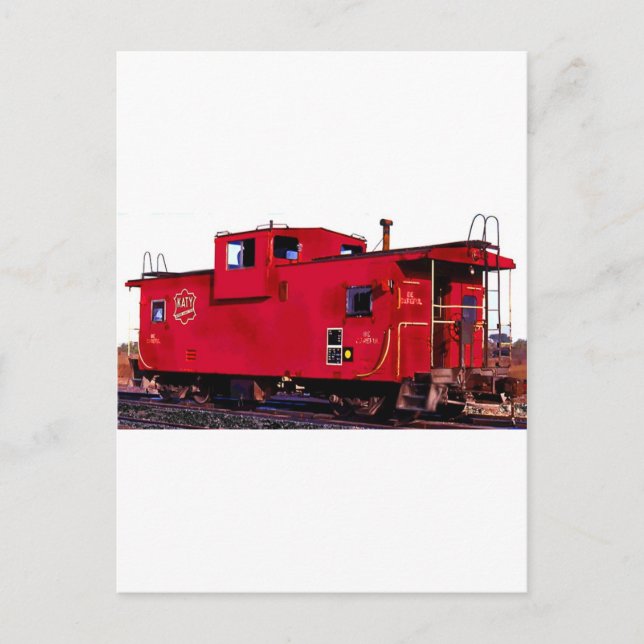 Red Railroad Caboose Postcard (Front)