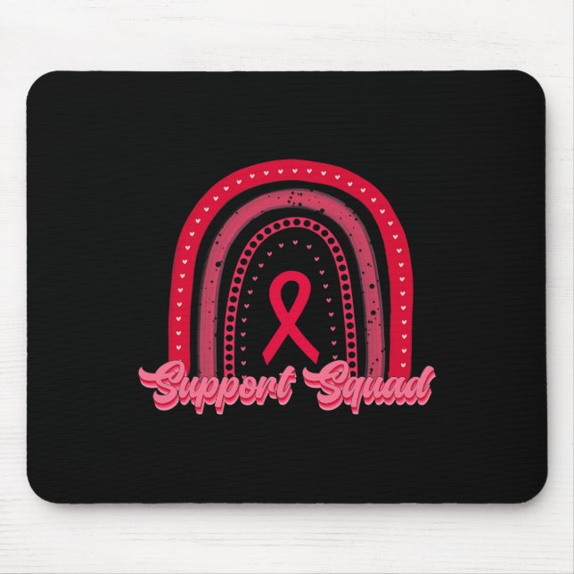 red rainbow blood cancer awareness support squad w mouse mat (Front)