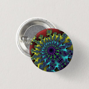 Red Rainbow Burst 3 Cm Round Badge
