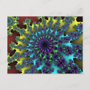 Red Rainbow Burst Postcard