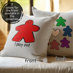 Red Rainbow Meeple Board Game Love Cushion