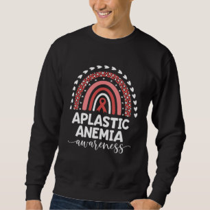 Red Rainbow Ribbon Love Support Aplastic Anemia Aw Sweatshirt