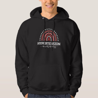 Red Rainbow Ribbon Love Support Hypertension Aware Hoodie