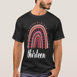 Red Rainbow Thirteen Year Old 13 Bday 13th Birthda T-Shirt