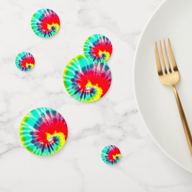 Red Rainbow Tie Dye, Confetti (Group)