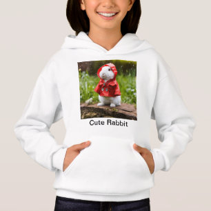 "Red Raincoat Rabbit Pullover Hoodie"