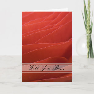 Red Ranunculus Petals Will You Be My Bridesmaid Invitation