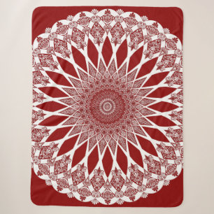 Red Raspberry Tristyns Mandala Sherpa Blanket