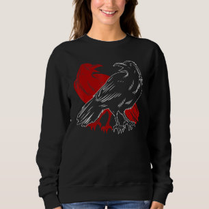 Red Raven Spooky Gothic Animal Forest Bird Black C Sweatshirt