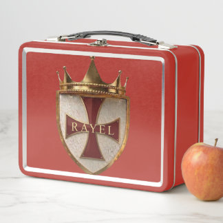 Red Rayel Crest Metal Lunch Box