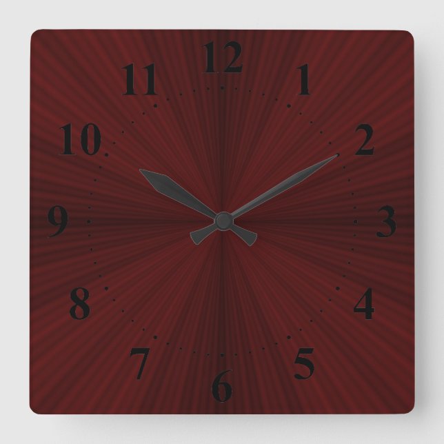 Red Rays Quartered Wall Clock (Front)