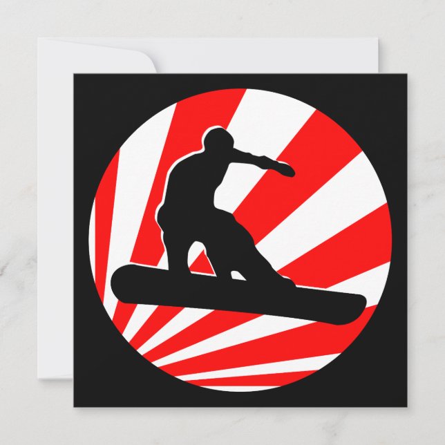 red rays snowboarding invitation (Front)