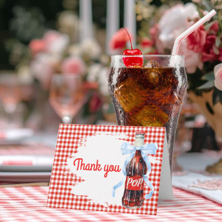 Red Ready to Pop Baby Shower Thank you Card