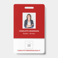 Red Real Estate Agent Photo Logo Badge