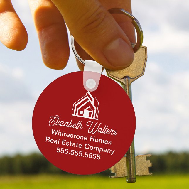 Red Real Estate Company Customized Realtor Key Ring (Creator Uploaded)