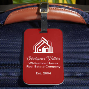 Red Real Estate Company Customized Realtor Luggage Tag