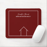 Red Real Estate Company House Custom Realtor Mouse Mat<br><div class="desc">This modern realtor mousepad is simple and subtle with your monogram and company name. It features a chic minimalist red and white line drawing of a house. A very classy real estate mouse pad for your realty office agents.</div>