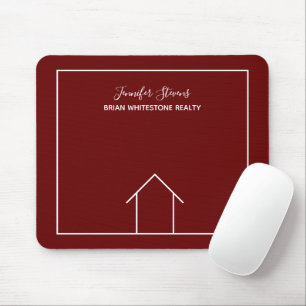 Red Real Estate Company House Custom Realtor Mouse Mat