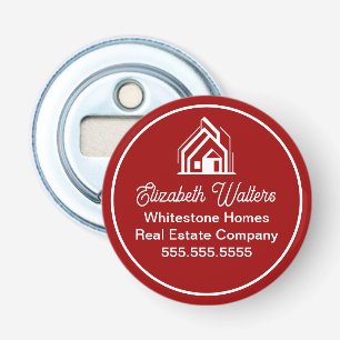 Red Real Estate Company Personalised Realtor Bottle Opener