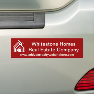 Red Real Estate Company Personalized Realtor Bumper Sticker