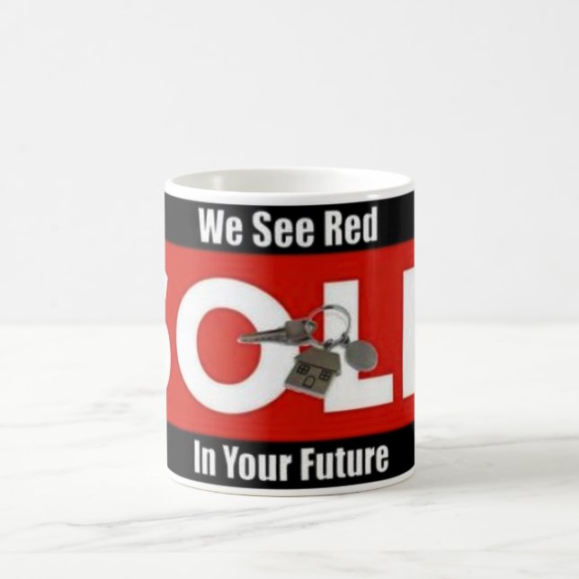 Red Real Estate Sold Sign Coffee Cup Mug (Center)
