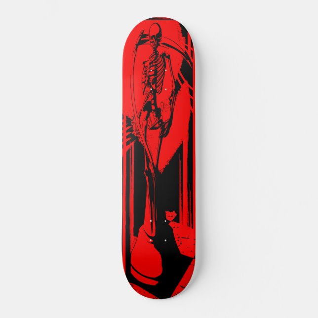 Red reaper check mate skateboard (Front)